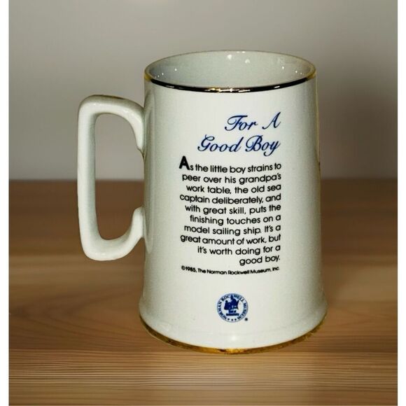 Vintage Set Of 4 Norman Rockwell Museum Tankard Mugs Seafarers Collection - Picture 5 of 10